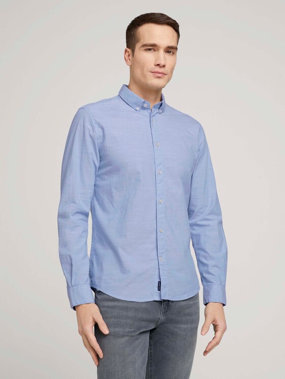Hemd mit Bio-Baumwolle - Männer - light blue chambray Hemd mit Bio-Baumwolle - Männer - light blue chambray - 1 - TOM TAILOR