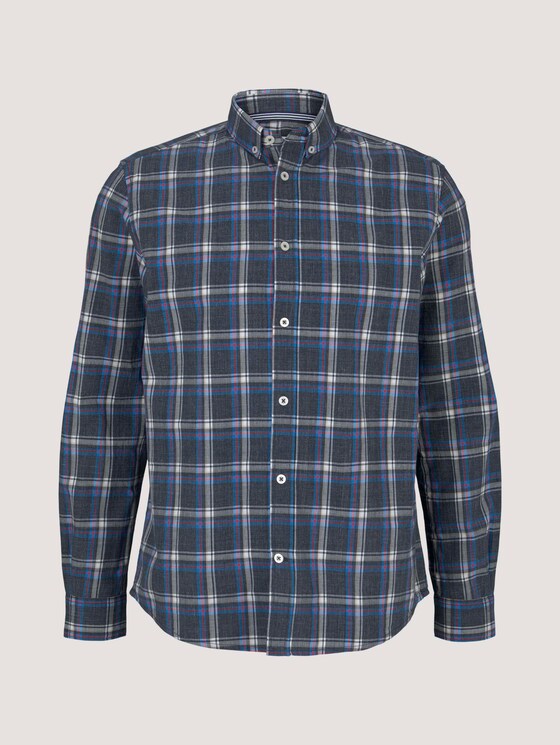 kariertes Hemd - Männer - navy space yarn check kariertes Hemd - Männer - navy space yarn check - 7 - TOM TAILOR