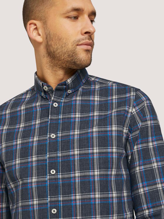 kariertes Hemd - Männer - navy space yarn check kariertes Hemd - Männer - navy space yarn check - 9 - TOM TAILOR
