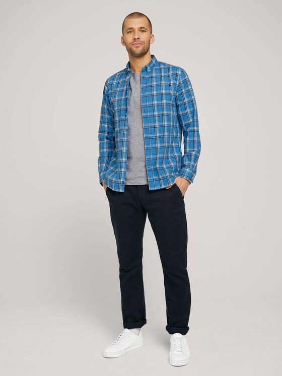 kariertes Hemd - Männer - blue space yarn check kariertes Hemd - Männer - blue space yarn check - 3 - TOM TAILOR