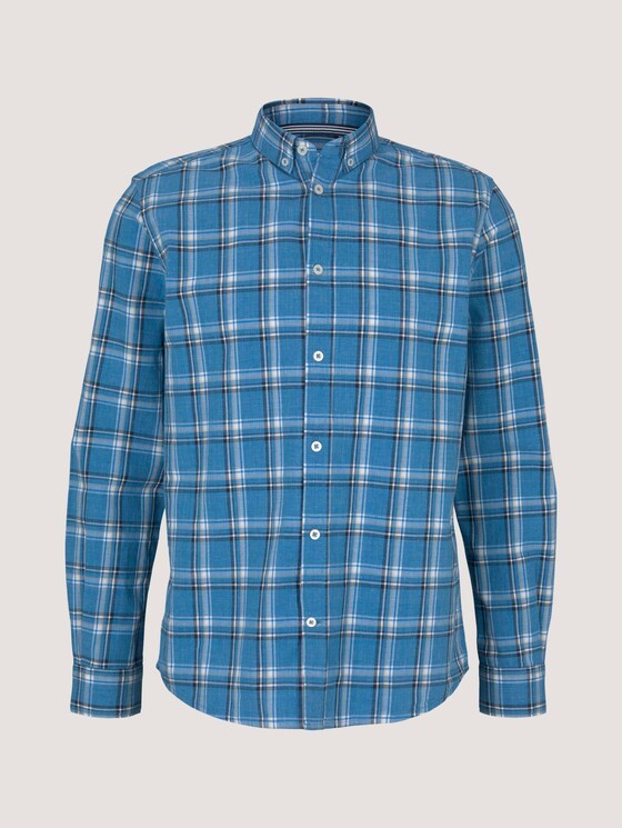 kariertes Hemd - Männer - blue space yarn check kariertes Hemd - Männer - blue space yarn check - 7 - TOM TAILOR