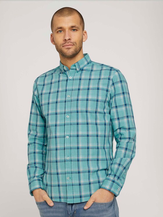 kariertes Hemd - Männer - green space yarn check kariertes Hemd - Männer - green space yarn check - 1 - TOM TAILOR