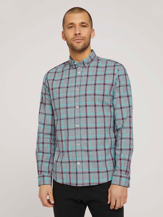 kariertes Hemd - Männer - off white space yarn check kariertes Hemd - Männer - off white space yarn check - 1 - TOM TAILOR