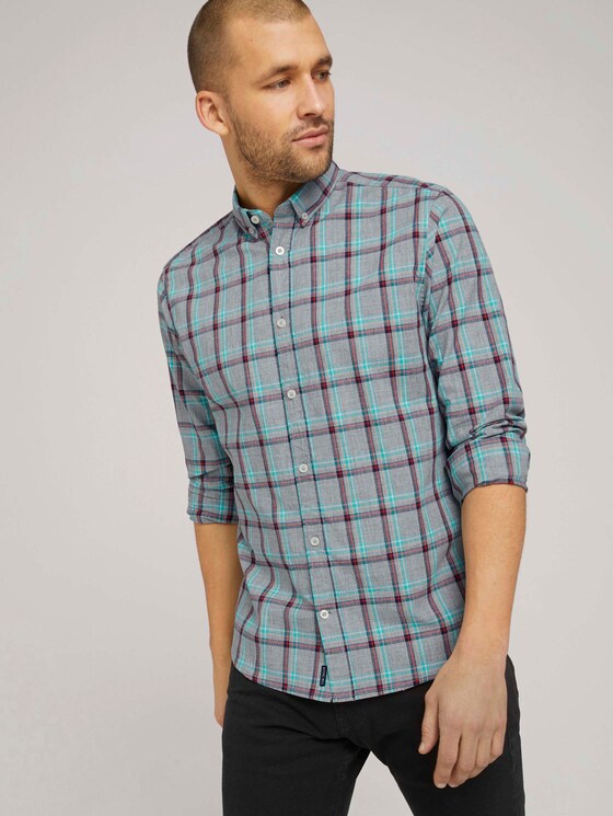 kariertes Hemd - Männer - off white space yarn check kariertes Hemd - Männer - off white space yarn check - 5 - TOM TAILOR