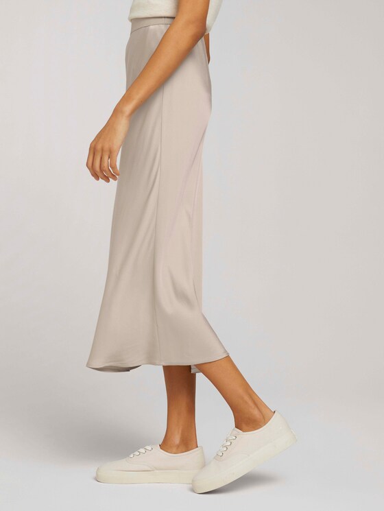 Satin Midirock - Frauen - linen beige Satin Midirock - Frauen - linen beige - 11 - Mine to five