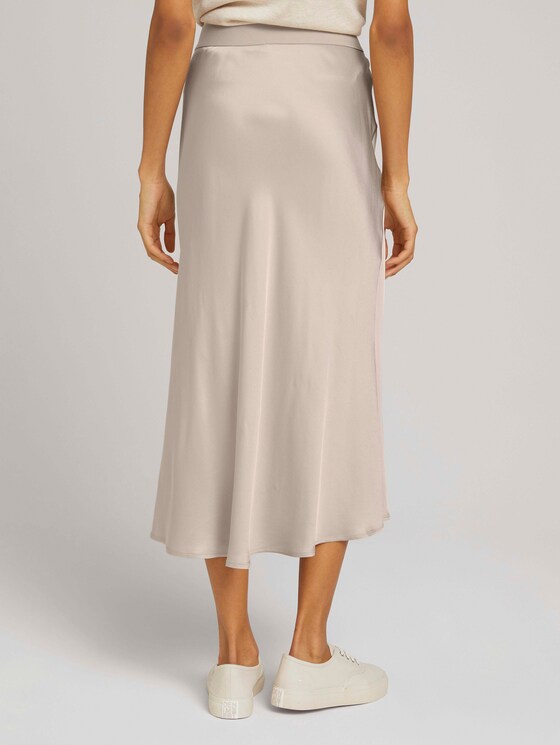 Satin Midirock - Frauen - linen beige Satin Midirock - Frauen - linen beige - 2 - Mine to five