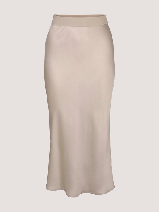 Satin Midirock - Frauen - linen beige Satin Midirock - Frauen - linen beige - 7 - Mine to five