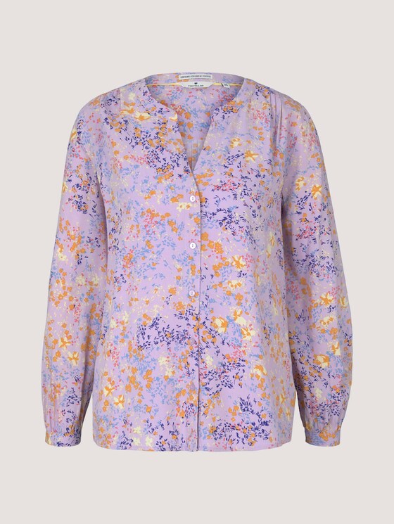 gemusterte Bluse mit Knopfleiste - Frauen - lilac yellow flower design gemusterte Bluse mit Knopfleiste - Frauen - lilac yellow flower design - 7 - TOM TAILOR