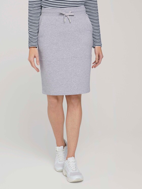 Rock in Melange-Optik mit Bio-Baumwolle - Frauen - comfort grey melange Rock in Melange-Optik mit Bio-Baumwolle - Frauen - comfort grey melange - 1 - TOM TAILOR