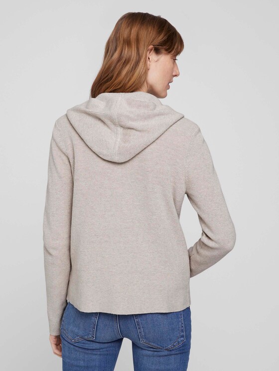 Ripp Cardigan mit Kapuze mit Bio-Baumwolle - Frauen - beige alfalfa melange Ripp Cardigan mit Kapuze mit Bio-Baumwolle - Frauen - beige alfalfa melange - 2 - TOM TAILOR