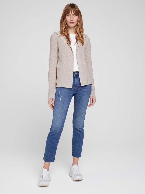 Ripp Cardigan mit Kapuze mit Bio-Baumwolle - Frauen - beige alfalfa melange Ripp Cardigan mit Kapuze mit Bio-Baumwolle - Frauen - beige alfalfa melange - 3 - TOM TAILOR