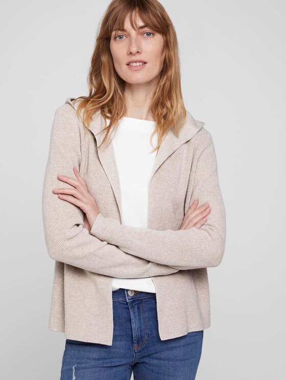 Ripp Cardigan mit Kapuze mit Bio-Baumwolle - Frauen - beige alfalfa melange Ripp Cardigan mit Kapuze mit Bio-Baumwolle - Frauen - beige alfalfa melange - 5 - TOM TAILOR