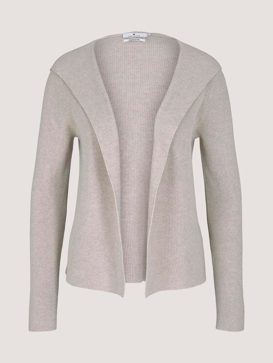 Ripp Cardigan mit Kapuze mit Bio-Baumwolle - Frauen - beige alfalfa melange Ripp Cardigan mit Kapuze mit Bio-Baumwolle - Frauen - beige alfalfa melange - 7 - TOM TAILOR