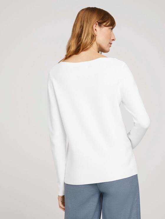 Strukturierter Pullover mit Bio-Baumwolle - Frauen - Whisper White Strukturierter Pullover mit Bio-Baumwolle - Frauen - Whisper White - 2 - TOM TAILOR