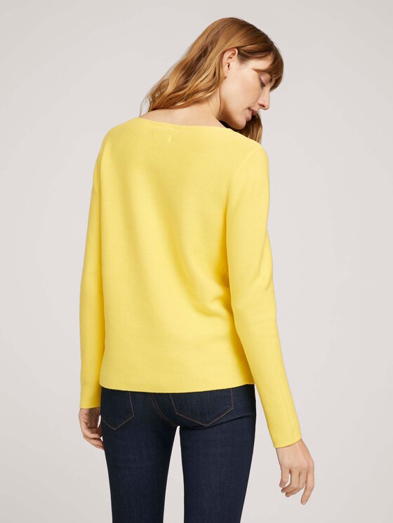 Strukturierter Pullover mit Bio-Baumwolle - Frauen - smooth yellow Strukturierter Pullover mit Bio-Baumwolle - Frauen - smooth yellow - 2 - TOM TAILOR