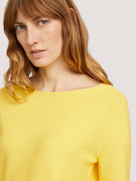 Strukturierter Pullover mit Bio-Baumwolle - Frauen - smooth yellow Strukturierter Pullover mit Bio-Baumwolle - Frauen - smooth yellow - 9 - TOM TAILOR