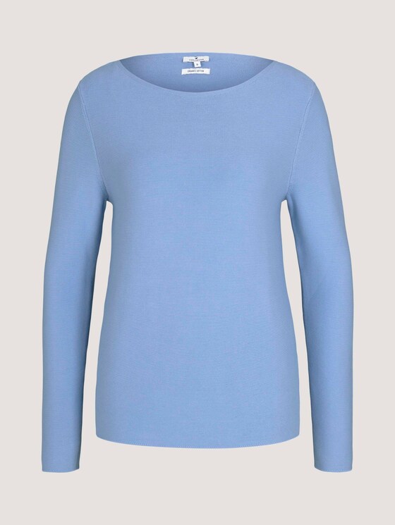 Strukturierter Pullover mit Bio-Baumwolle - Frauen - stonington blue Strukturierter Pullover mit Bio-Baumwolle - Frauen - stonington blue - 7 - TOM TAILOR