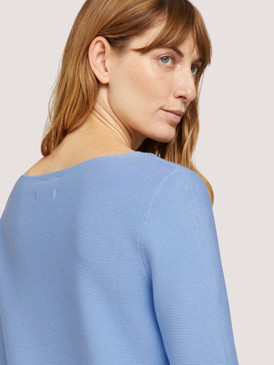 Strukturierter Pullover mit Bio-Baumwolle - Frauen - stonington blue Strukturierter Pullover mit Bio-Baumwolle - Frauen - stonington blue - 9 - TOM TAILOR