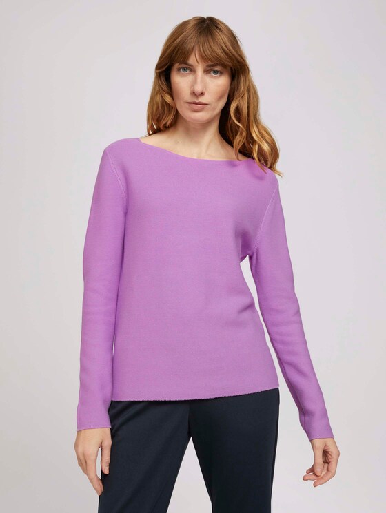 Strukturierter Pullover mit Bio-Baumwolle - Frauen - heather lilac Strukturierter Pullover mit Bio-Baumwolle - Frauen - heather lilac - 1 - TOM TAILOR