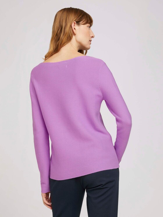 Strukturierter Pullover mit Bio-Baumwolle - Frauen - heather lilac Strukturierter Pullover mit Bio-Baumwolle - Frauen - heather lilac - 2 - TOM TAILOR