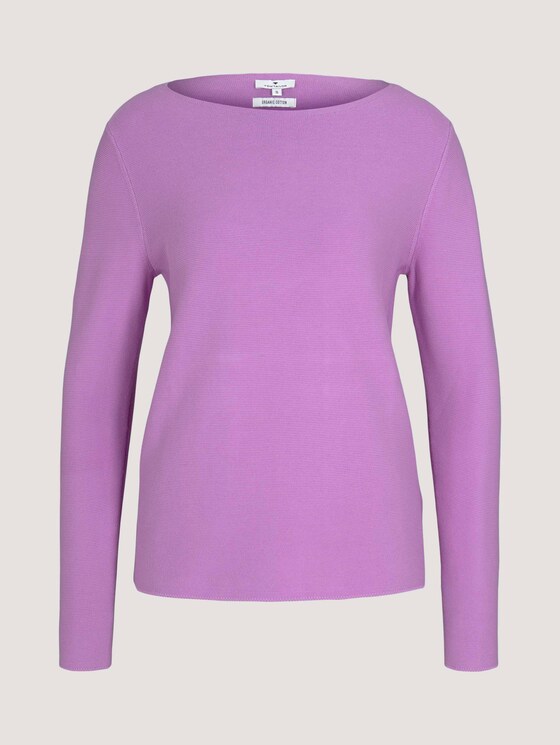 Strukturierter Pullover mit Bio-Baumwolle - Frauen - heather lilac Strukturierter Pullover mit Bio-Baumwolle - Frauen - heather lilac - 7 - TOM TAILOR