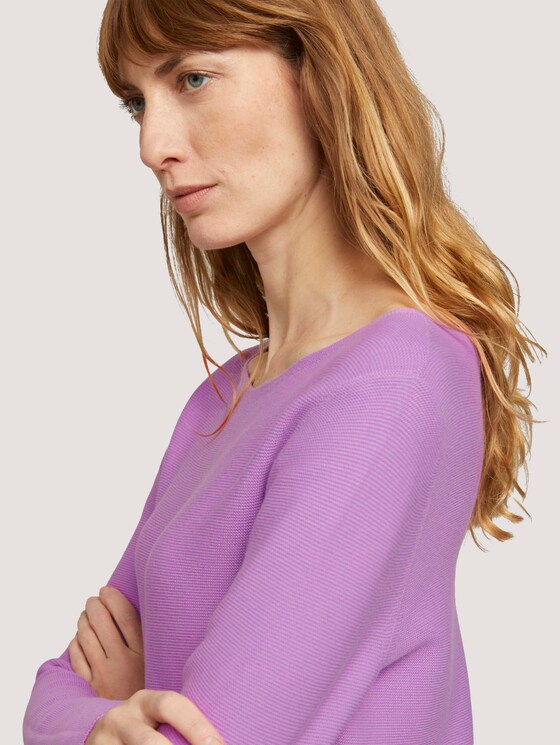 Strukturierter Pullover mit Bio-Baumwolle - Frauen - heather lilac Strukturierter Pullover mit Bio-Baumwolle - Frauen - heather lilac - 9 - TOM TAILOR