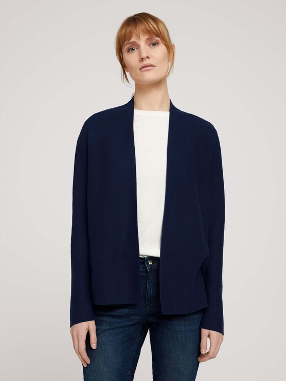 Strukturierter Cardigan mit Bio-Baumwolle - Frauen - Sky Captain Blue Strukturierter Cardigan mit Bio-Baumwolle - Frauen - Sky Captain Blue - 1 - TOM TAILOR