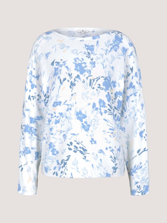 gemusterter Pullover aus Bio-Baumwolle - Frauen - offwhite big flower design gemusterter Pullover aus Bio-Baumwolle - Frauen - offwhite big flower design - 7 - TOM TAILOR