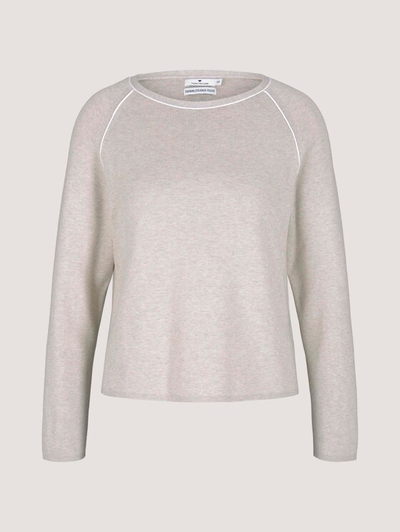 Pullover mit Seitenschlitz - Frauen - beige alfalfa melange Pullover mit Seitenschlitz - Frauen - beige alfalfa melange - 7 - TOM TAILOR