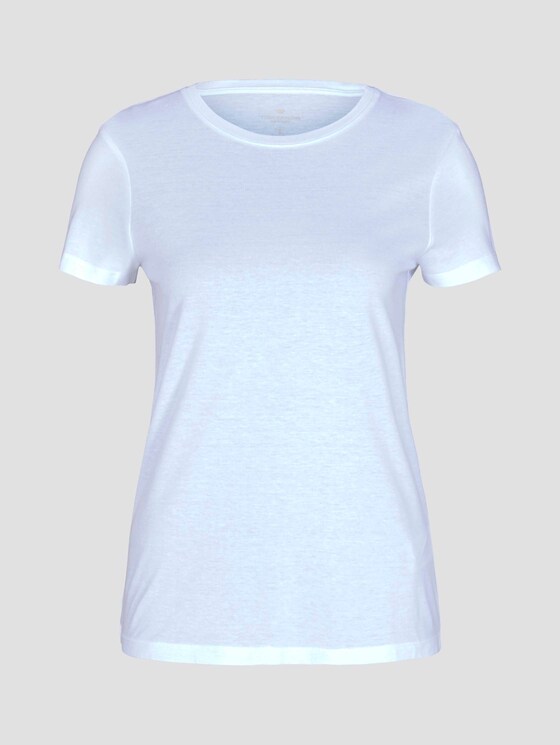 Basic T-Shirt aus Modalgemisch - Frauen - White Basic T-Shirt aus Modalgemisch - Frauen - White - 7 - TOM TAILOR