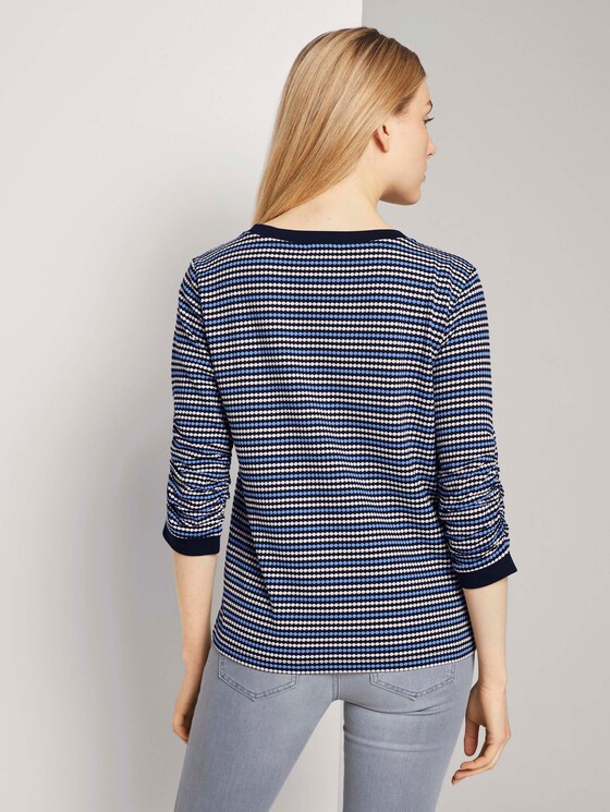 Hemd met dessin 3/4 mouw - Vrouwen - blue white structure Hemd met dessin 3/4 mouw - Vrouwen - blue white structure - 2 - TOM TAILOR