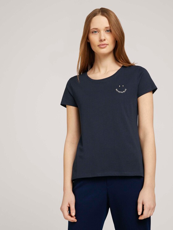 T-Shirt mit Print mit Bio-Baumwolle - Frauen - Sky Captain Blue T-Shirt mit Print mit Bio-Baumwolle - Frauen - Sky Captain Blue - 1 - TOM TAILOR Denim