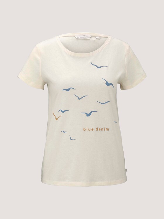 T-Shirt mit Print mit Bio-Baumwolle - Frauen - soft creme beige T-Shirt mit Print mit Bio-Baumwolle - Frauen - soft creme beige - 7 - TOM TAILOR Denim