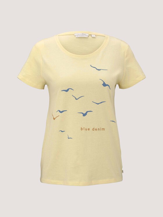 T-Shirt mit Print mit Bio-Baumwolle - Frauen - soft yellow T-Shirt mit Print mit Bio-Baumwolle - Frauen - soft yellow - 7 - TOM TAILOR Denim