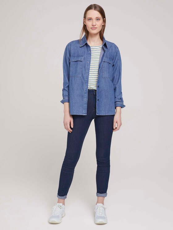 gestreiftes T-Shirt mit Bio-Baumwolle - Frauen - creme yellow blue stripe gestreiftes T-Shirt mit Bio-Baumwolle - Frauen - creme yellow blue stripe - 3 - TOM TAILOR Denim