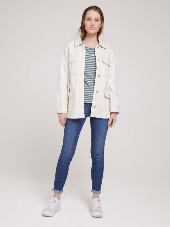 gestreiftes T-Shirt mit Bio-Baumwolle - Frauen - blue creme yellow stripe gestreiftes T-Shirt mit Bio-Baumwolle - Frauen - blue creme yellow stripe - 3 - TOM TAILOR Denim
