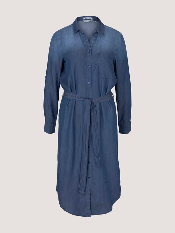 Jeans Blusenkleid mit Bindegürtel - Frauen - dark stone wash denim Jeans Blusenkleid mit Bindegürtel - Frauen - dark stone wash denim - 7 - TOM TAILOR