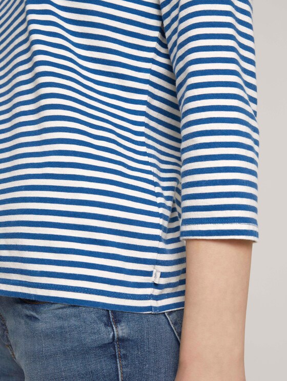 Gestreiftes Langarmshirt mit Bio-Baumwolle - Frauen - indigo blue creme stripe Gestreiftes Langarmshirt mit Bio-Baumwolle - Frauen - indigo blue creme stripe - 10 - TOM TAILOR Denim