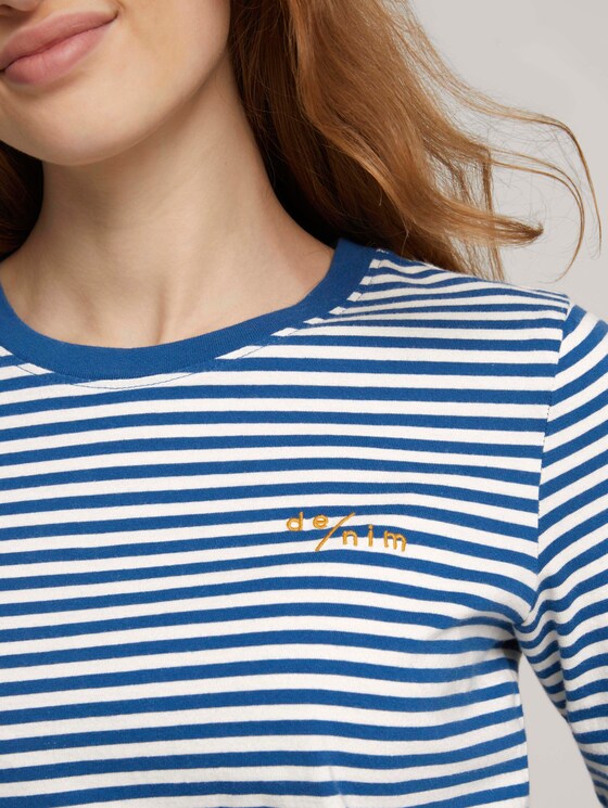 Gestreiftes Langarmshirt mit Bio-Baumwolle - Frauen - indigo blue creme stripe Gestreiftes Langarmshirt mit Bio-Baumwolle - Frauen - indigo blue creme stripe - 9 - TOM TAILOR Denim