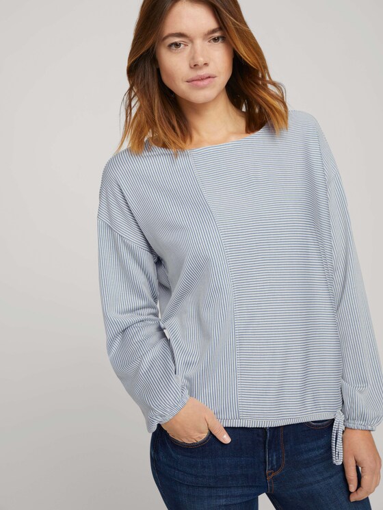 gestreiftes Langarmshirt - Frauen - mid blue white stripe gestreiftes Langarmshirt - Frauen - mid blue white stripe - 5 - TOM TAILOR Denim