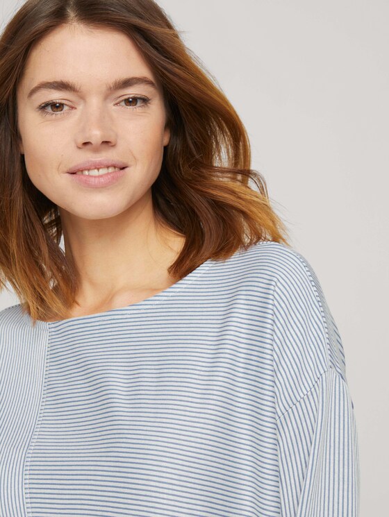 gestreiftes Langarmshirt - Frauen - mid blue white stripe gestreiftes Langarmshirt - Frauen - mid blue white stripe - 9 - TOM TAILOR Denim