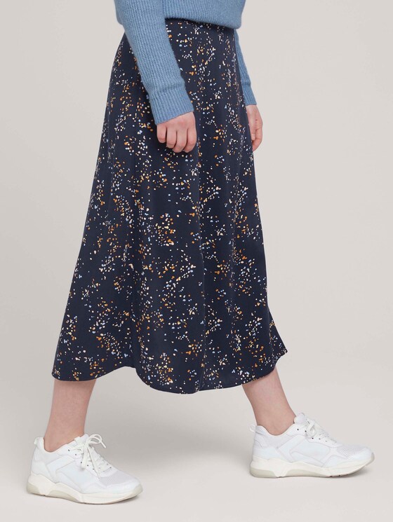 Gemusterter Midi Rock mit LENZING™ ECOVERO™ - Frauen - blue dot print Gemusterter Midi Rock mit LENZING™ ECOVERO™ - Frauen - blue dot print - 11 - TOM TAILOR Denim