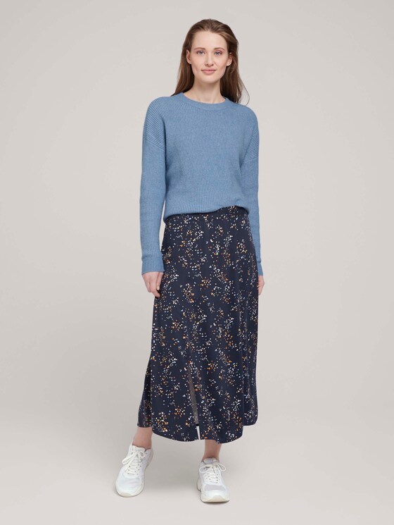 Gemusterter Midi Rock mit LENZING™ ECOVERO™ - Frauen - blue dot print Gemusterter Midi Rock mit LENZING™ ECOVERO™ - Frauen - blue dot print - 3 - TOM TAILOR Denim