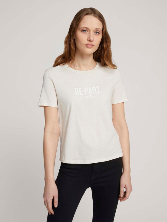 T-Shirt mit Bio-Baumwolle - Frauen - soft creme beige T-Shirt mit Bio-Baumwolle - Frauen - soft creme beige - 1 - TOM TAILOR Denim