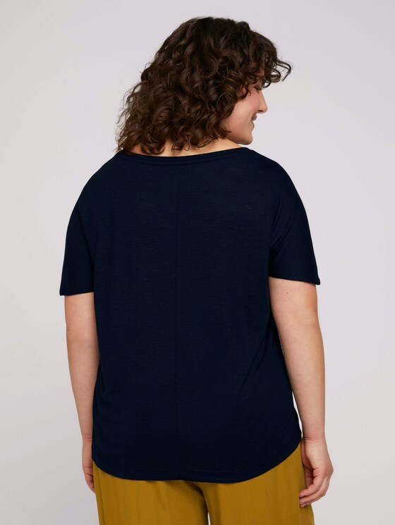 T-Shirt mit Ärmeldetail - Frauen - Sky Captain Blue T-Shirt mit Ärmeldetail - Frauen - Sky Captain Blue - 2 - My True Me