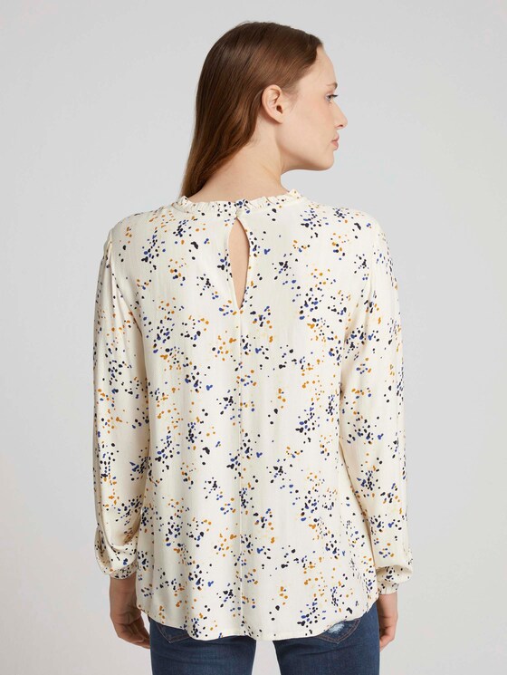 Bluse mit gerafftem Kragen - Frauen - creme dot print Bluse mit gerafftem Kragen - Frauen - creme dot print - 2 - TOM TAILOR Denim