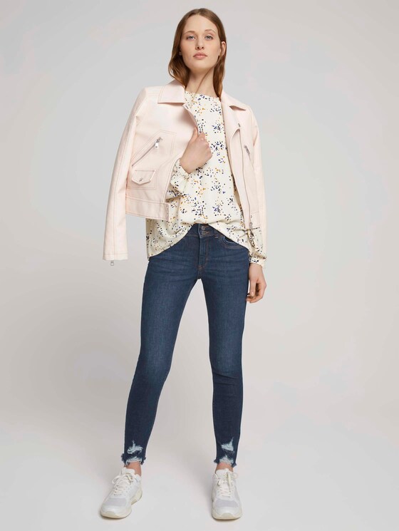 Bluse mit gerafftem Kragen - Frauen - creme dot print Bluse mit gerafftem Kragen - Frauen - creme dot print - 3 - TOM TAILOR Denim