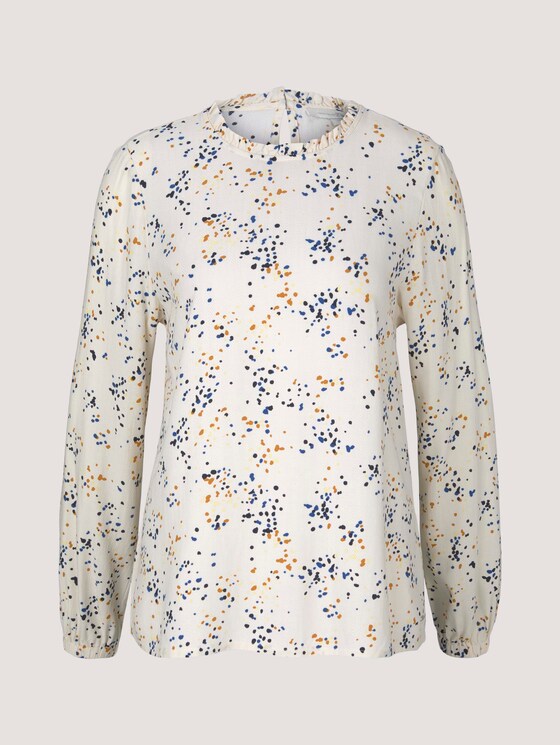 Bluse mit gerafftem Kragen - Frauen - creme dot print Bluse mit gerafftem Kragen - Frauen - creme dot print - 7 - TOM TAILOR Denim