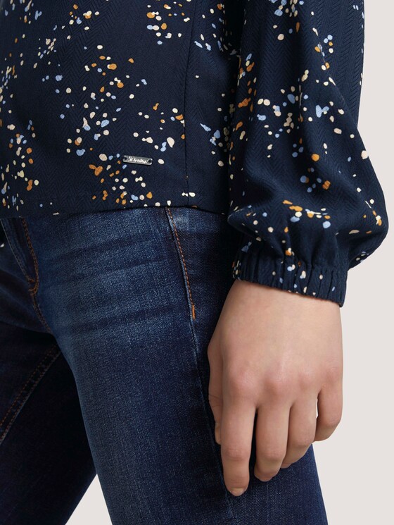 Bluse mit gerafftem Kragen - Frauen - blue dot print Bluse mit gerafftem Kragen - Frauen - blue dot print - 10 - TOM TAILOR Denim
