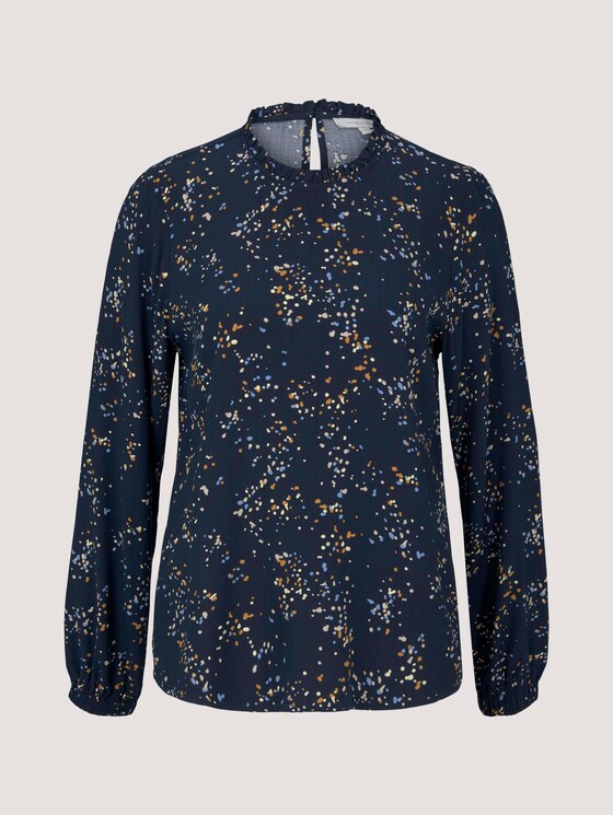 Bluse mit gerafftem Kragen - Frauen - blue dot print Bluse mit gerafftem Kragen - Frauen - blue dot print - 7 - TOM TAILOR Denim